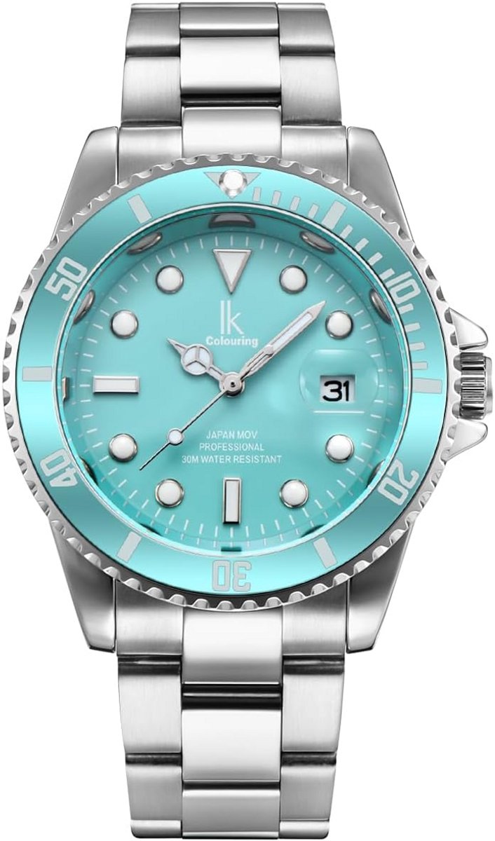 Klassiek Herenhorloge met Kalender en RVS Band