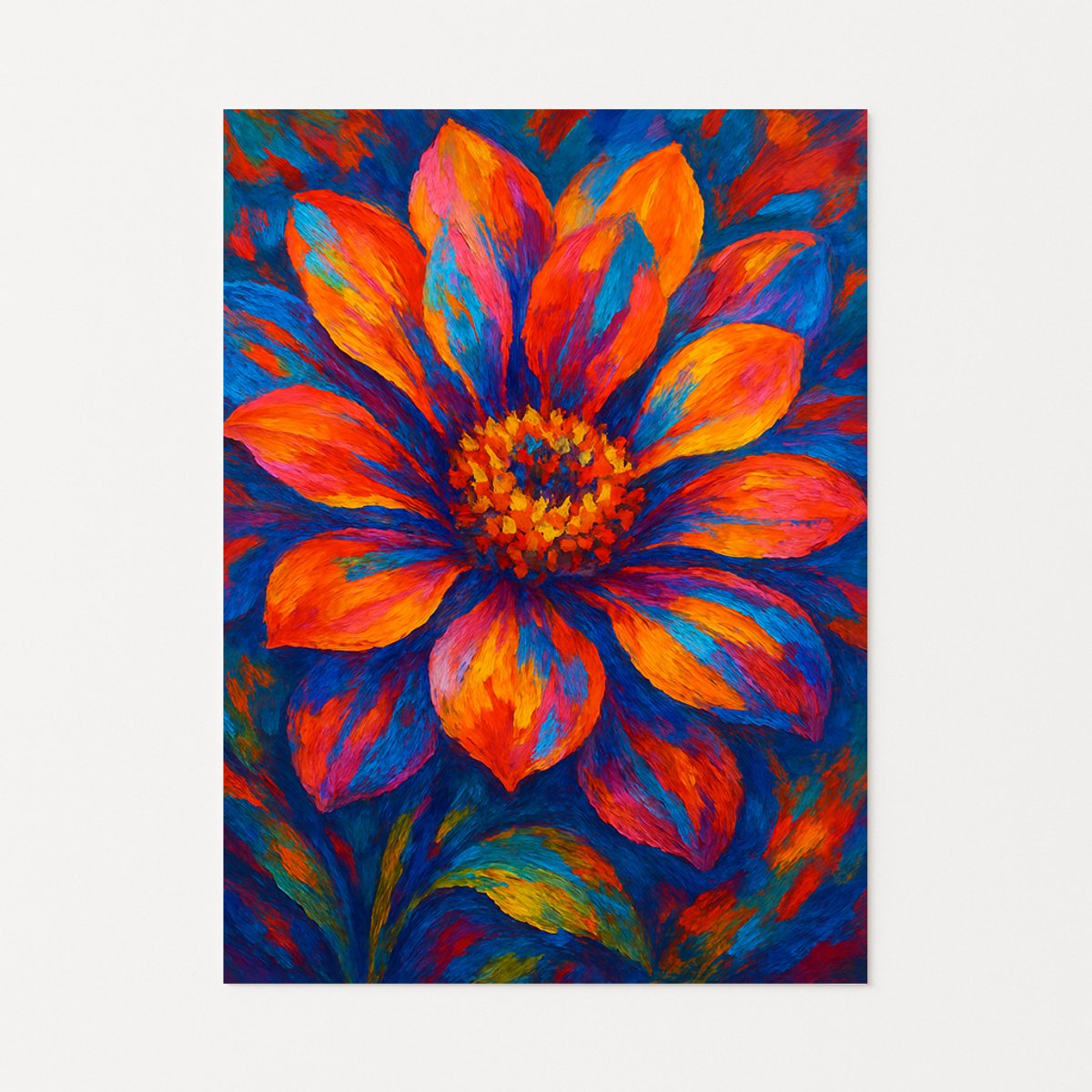 Expressieve bloem - Wanddecoratie - Muurdecoratie - Poster - 100x150 cm