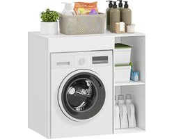Homcom Kast boven wasmachine-Spaanplaat-90L x 60B x 90,5H cm-Wit