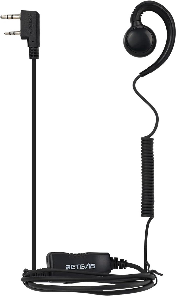 Oortje met Microfoon voor Portofoon 2-Pin (K1) Geschikt voor Veel Walkie Talkies