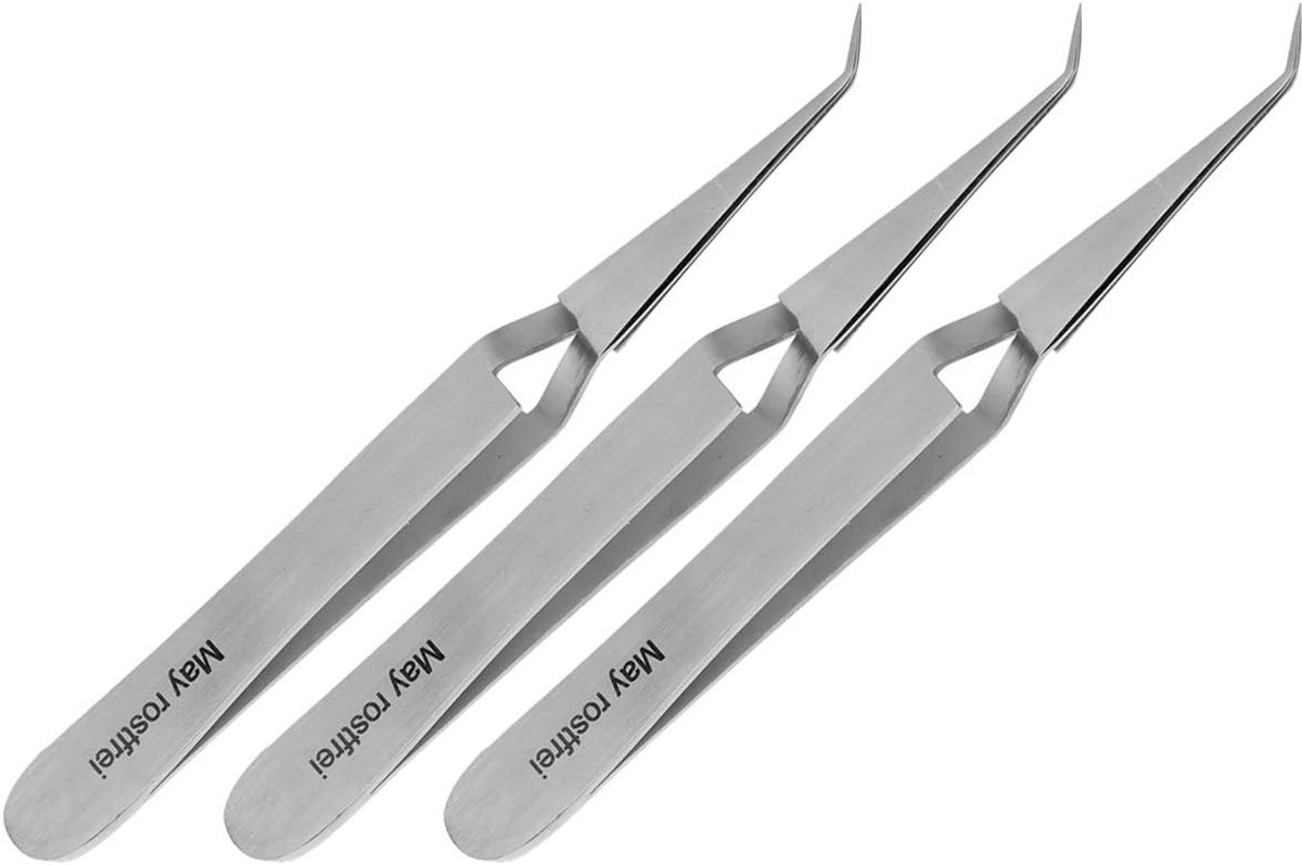 Set van 3 Soldeer- en Kruispincetten van Roestvrij Staal - Fijn & Schuine Punt