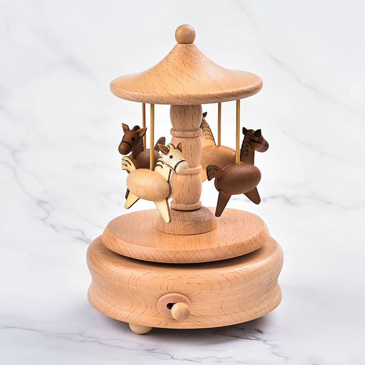 Houten muziekdoos met draaimolen, een leuk cadeau voor meisjes voor Valentijnsdag, Kerstmis en verjaardagen.