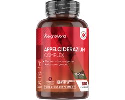 WeightWorld Appelazijn capsules - Appel Cider Vinegar Complex - 1860 mg - 180 vegan capsules voor 2 maanden