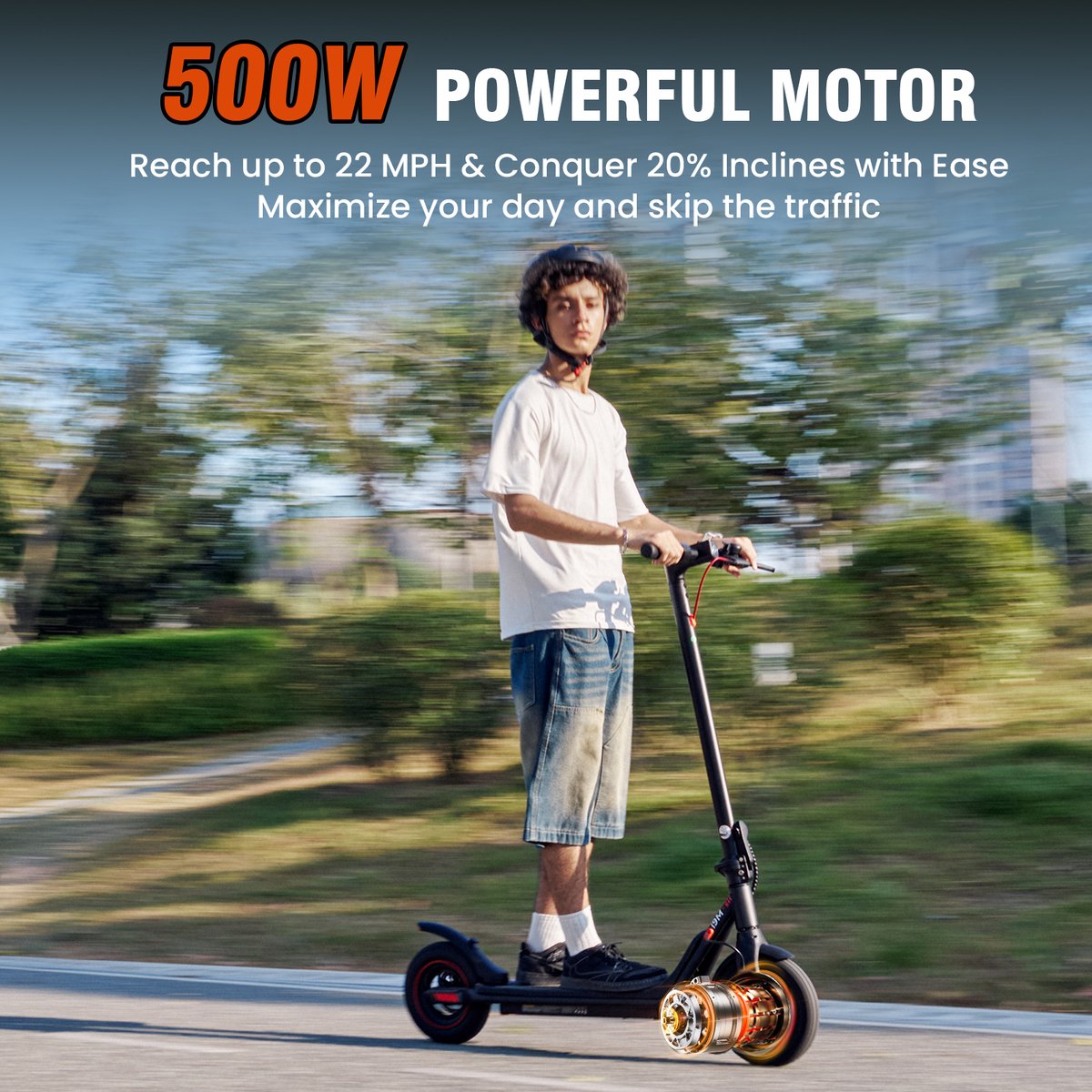Elektrische Step iScooter i9M voor Volwassenen 10 inch 500W 36V7.5Ah Actieradius 22-30 km Met APP – foto 3
