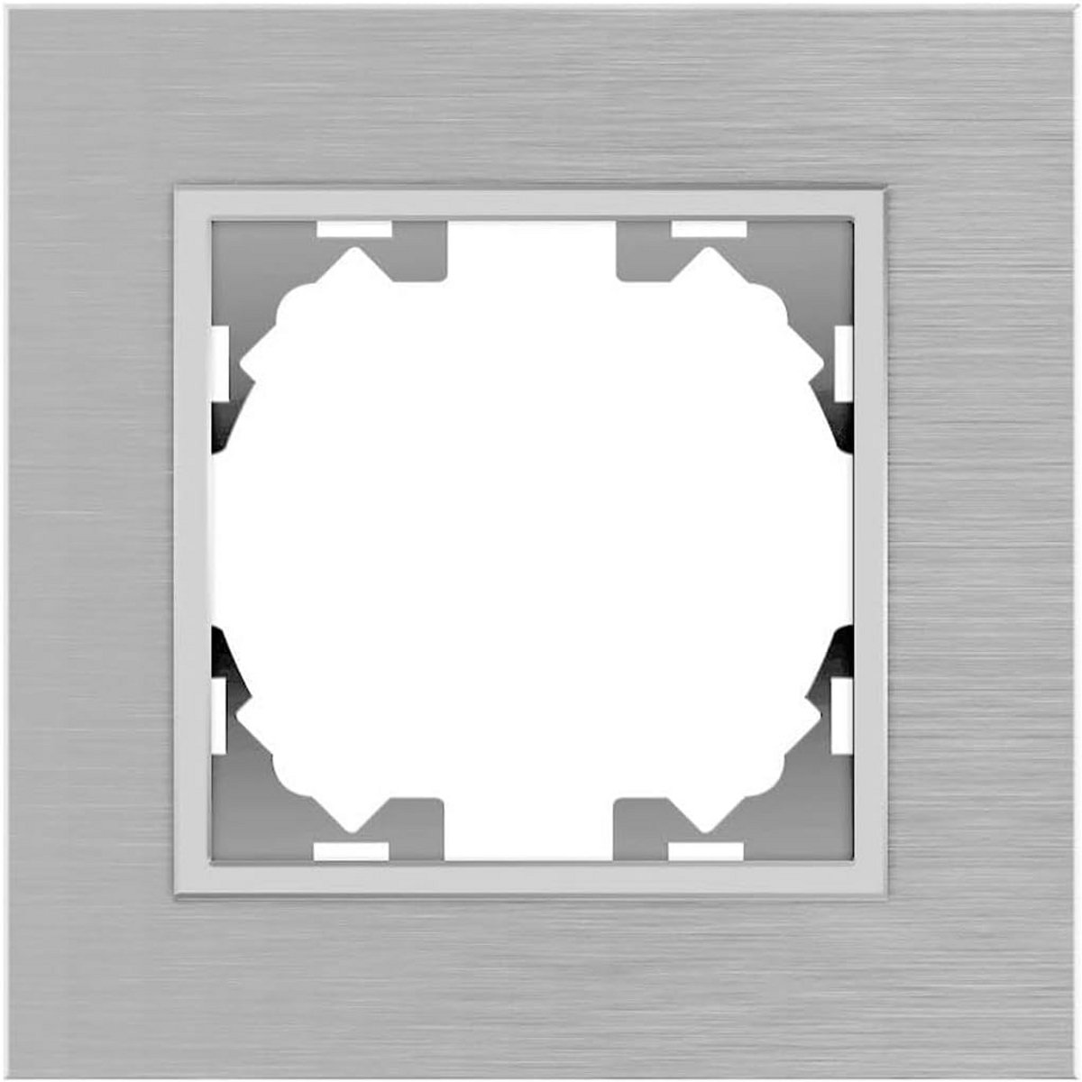 Aluminium Frame voor Stopcontacten en Schakelaars, 1-Module, Kunststof, Grijs