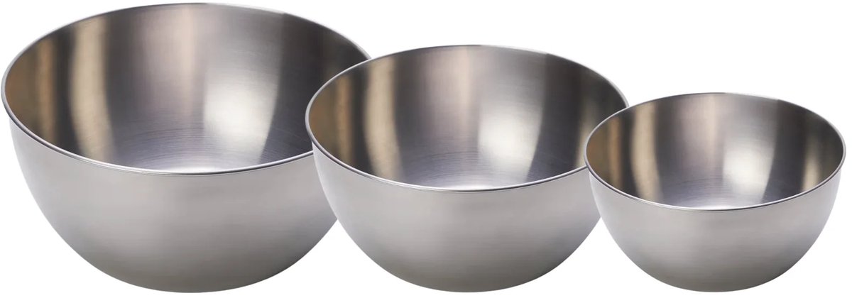 Cookinglife Mengkommen Set - Beslagkommen - Mixing Bowls - RVS - Zilver - Vaatwasserbestendig, Stapelbaar, 3 Stuks 19/23,5/29 cm