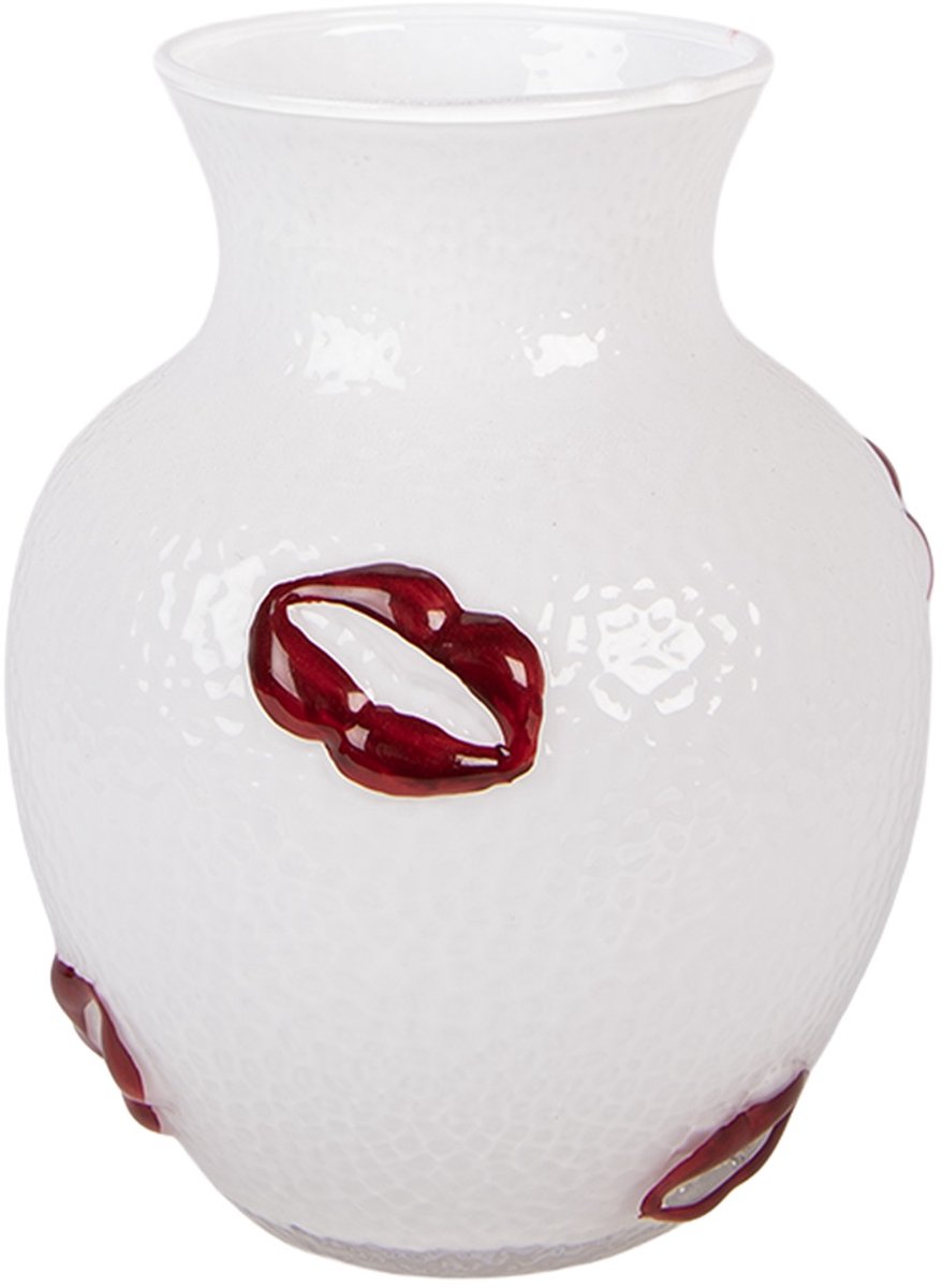 Vaas Ø 13x16 cm Wit Glas