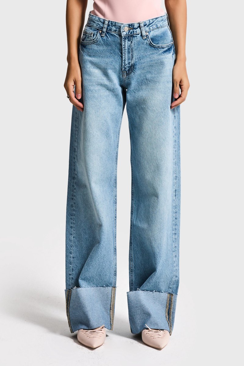It's Basic - STRAIGHT MID RISE JEANS - Aqua