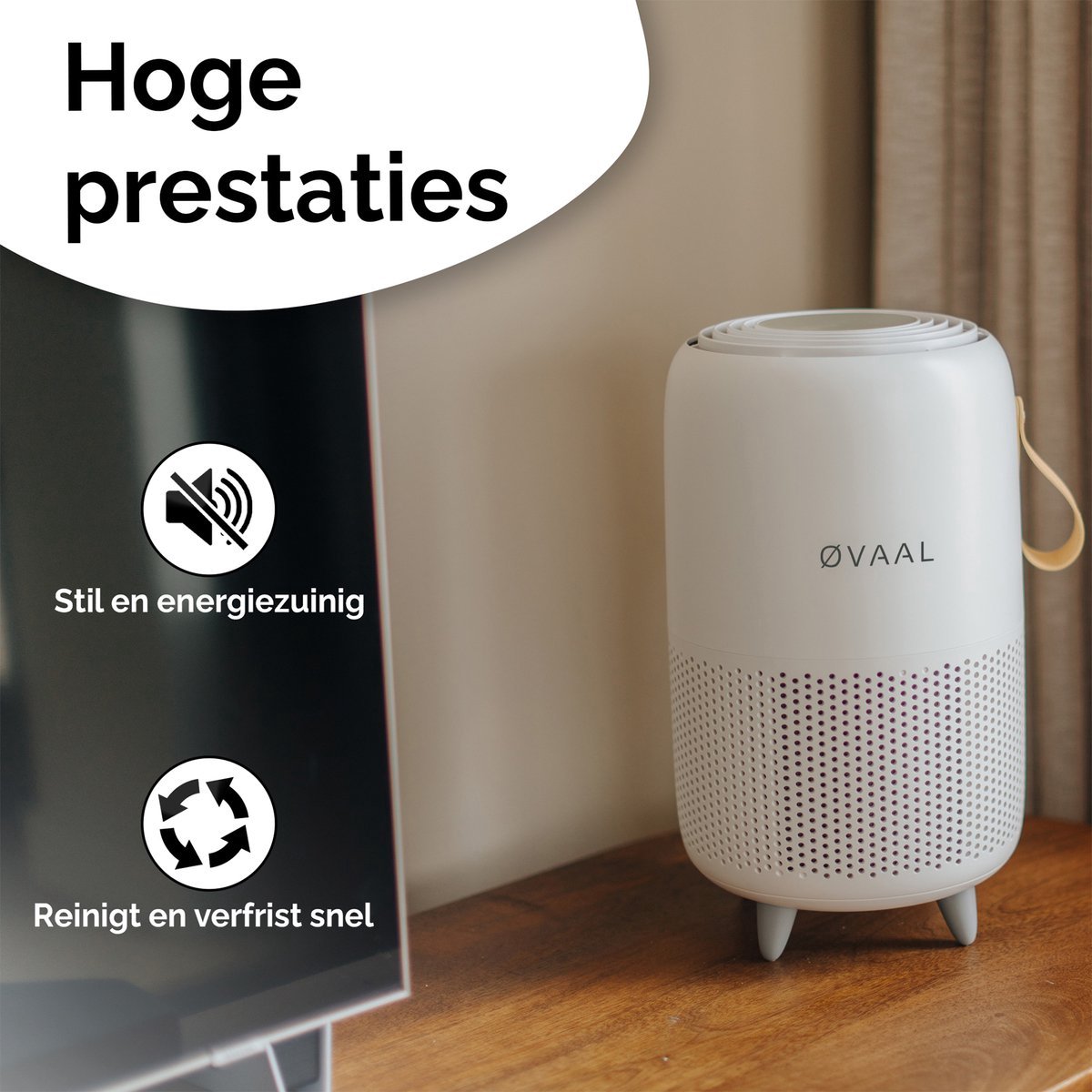 Øvaal Luchtreiniger 2 Stuks - Multi Pack 2 - Air Purifier - met vervangbaar HEPA13 Filter + koolstoffilter - 250 m³/u - Helpt tegen stof, huisstofmijt, hooikoorts en allergie - Slaapstand en Automatische Stand - Luchtkwaliteit Indicator — afbeelding 5