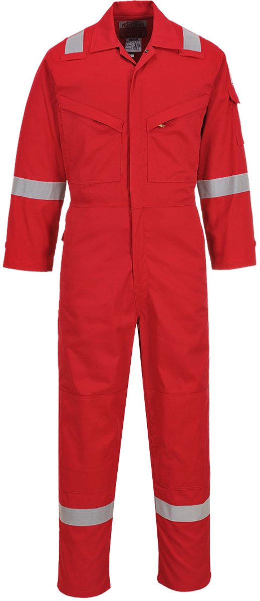 Portwest Lichtgewicht Vlamvertragende Antistatische Overall 280gr FR28 - Rood - S