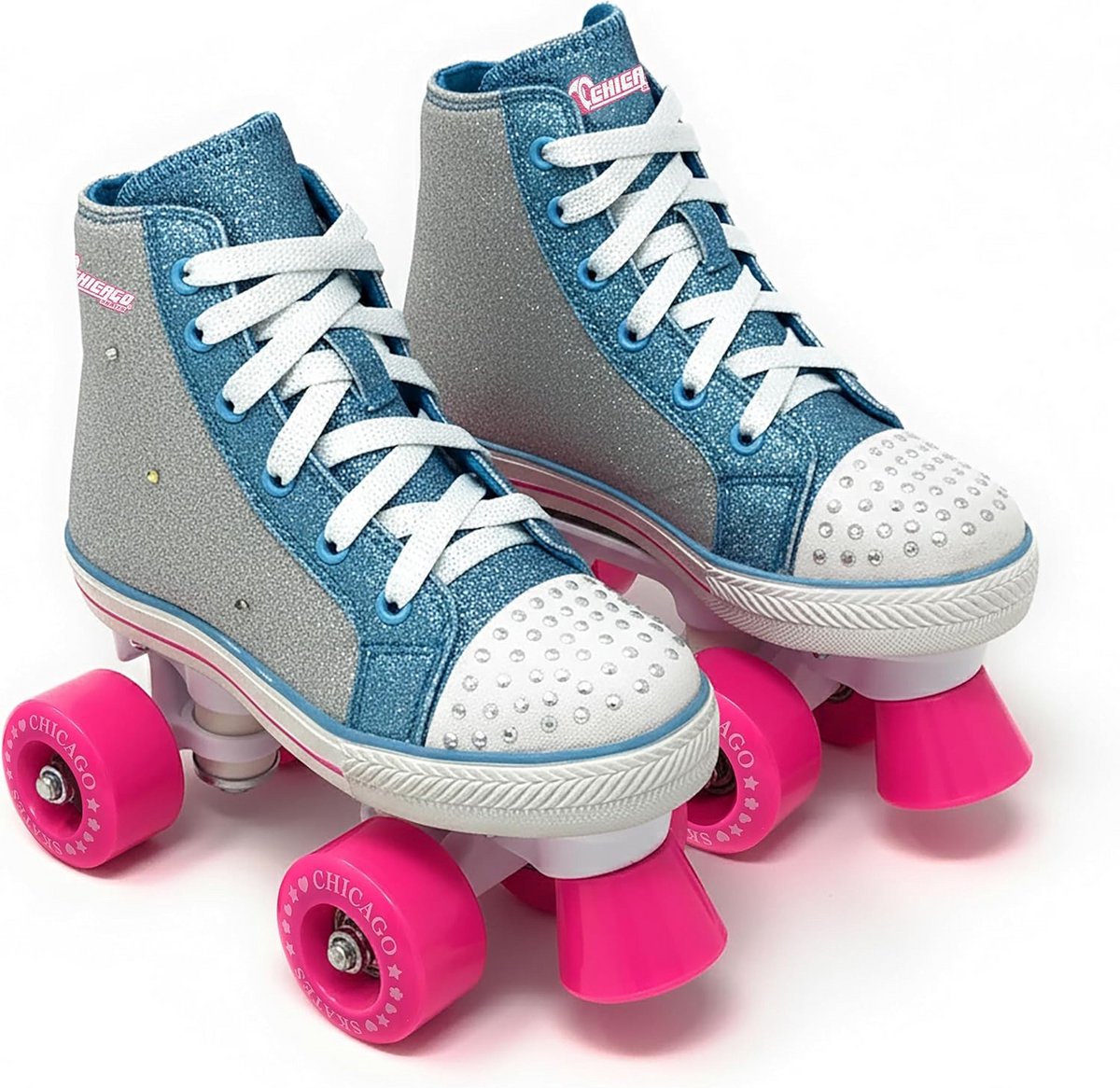 Beginners Rolschaatsen met LED Lichtjes Dames en Heren Blauw