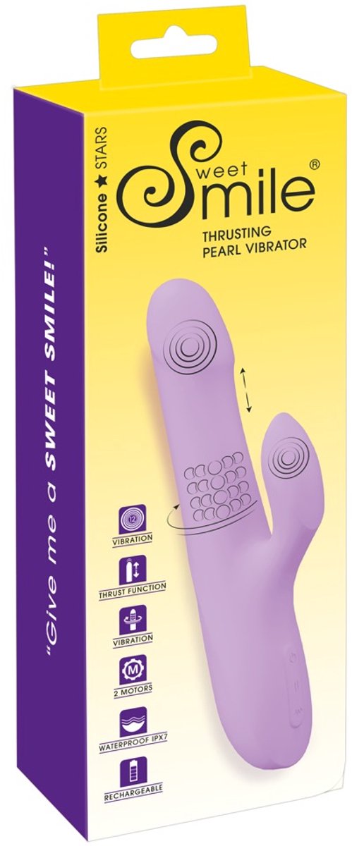 Sweet Smile Thrusting Pearl Vibrator Lila