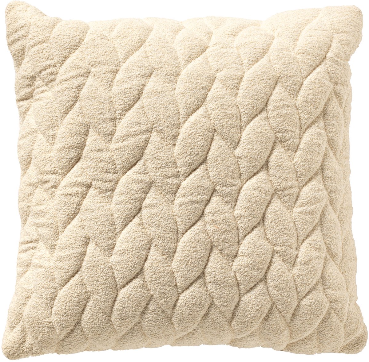 Dutch Decor MADDY - sierkussen 45x45 cm - vlechtpatroon - Whisper White - wit - Inclusief binnenkussen - Luxe kussens voor woonkamer & bank