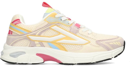 POSH by Poelman GINNY Dames Sneakers - Wit avec combinaison jaune
