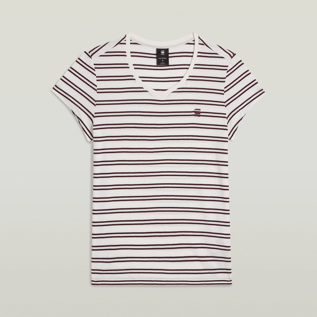 G-Star eyben slim v t 2.0 wmn Dames Tops Milk/maroon Double Stripe