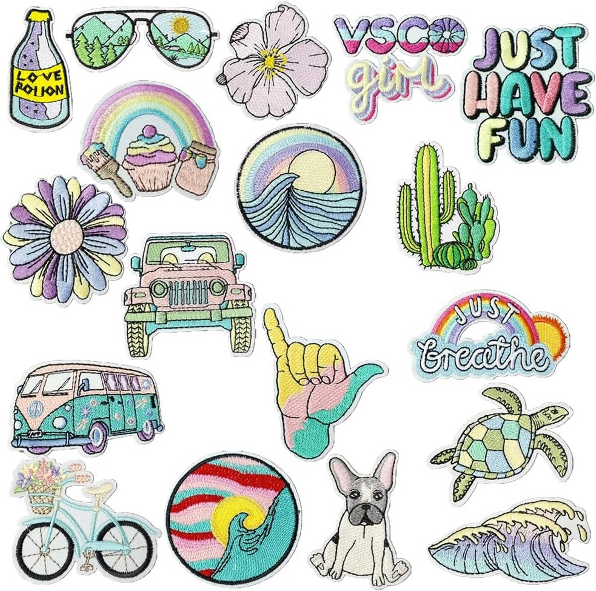 18 Stuks Strijklappen Set - Diverse Stofreparatie Patches