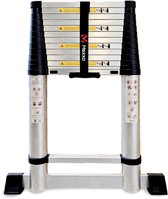 Telescopische ladder – Telescoopladder aluminium – Maximale hoogte 5,40 meter – Telescoopladder met stabilisatiebalk – Mexxo