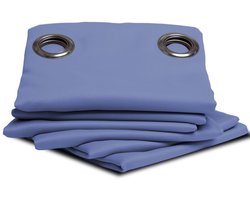 MOONDREAM FireControl™ 2in1 Brandwerend Gordijn | Vlamvertragend | Verduisterend | EU-fabricaat | Oogjes | Blauw MC666 | 140B x 260L cm