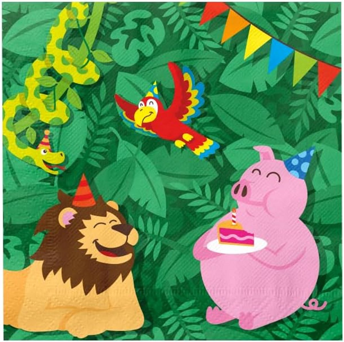 Servetten voor Verjaardagsfeest Jungle Thema 16 Stuks