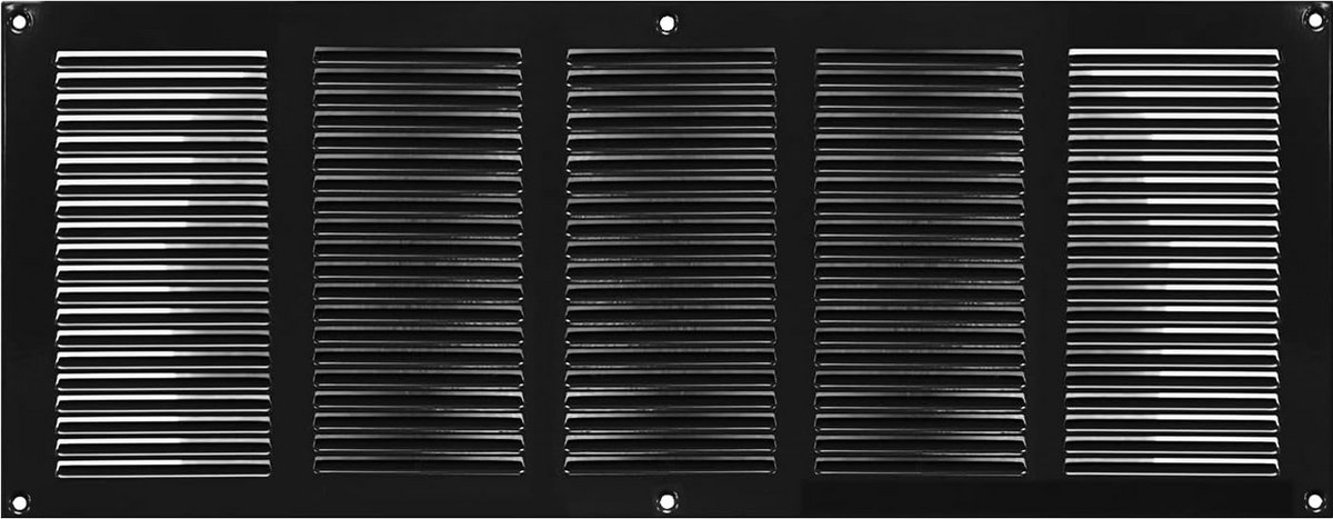 Ventilatierooster Zwart Metaal 500x200mm met Insectenhor