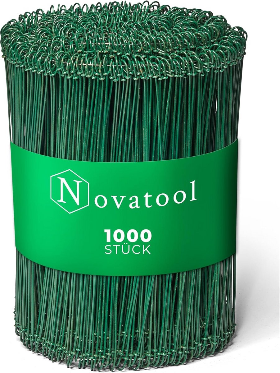 Zaksluitingen om te binden 1000 stuks 1,4 x 200 mm met groene coating