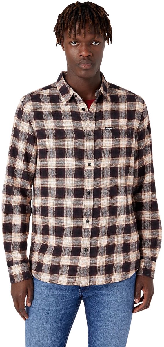Shirt met zak 1 Wrangler Zwart