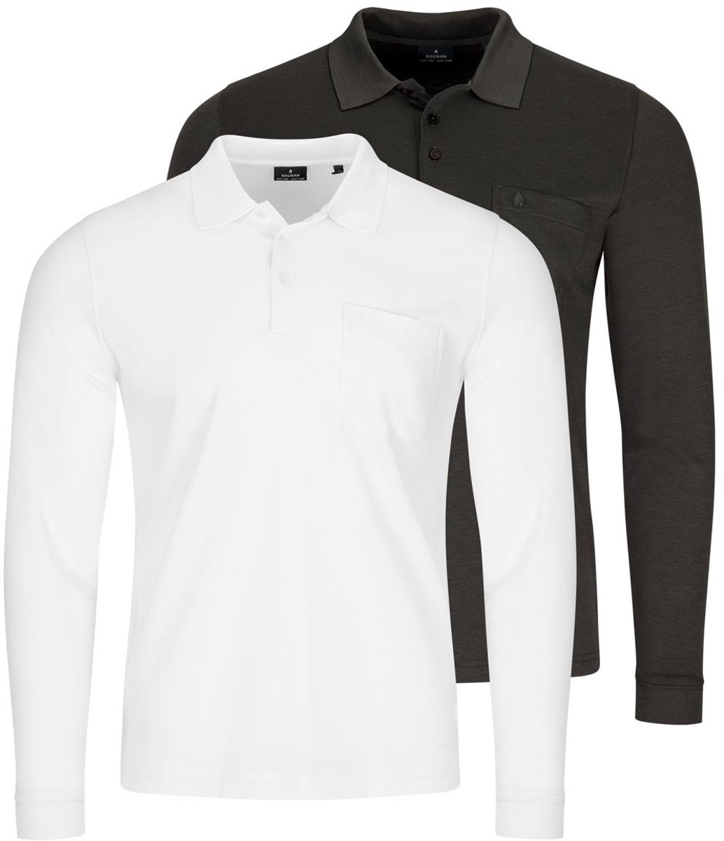 RAGMAN Heren poloshirt 2 pack Basic