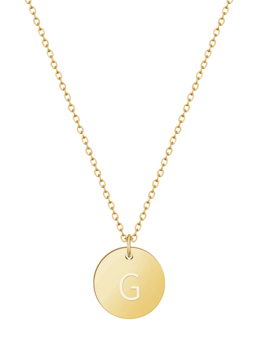 good.designs Halsketting 18 K verguld met lettermunt G