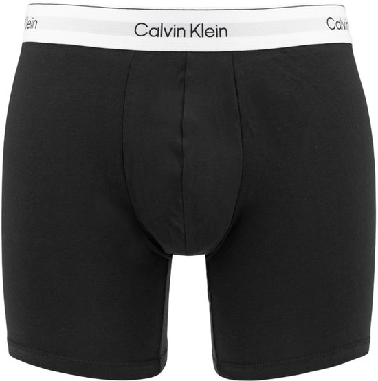 Zwarte Calvin Klein boxers met witte tailleband, met gulp.