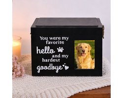 MAGICSHE Urn Hond Overleden, Mini-Urnen Van Hout, Katten Urn Voor Dieren - Met Fotolijst - Zwart - 18 X 12,5 X 13 X Cm - Herdenkingsdoos Overlijden Zwart1