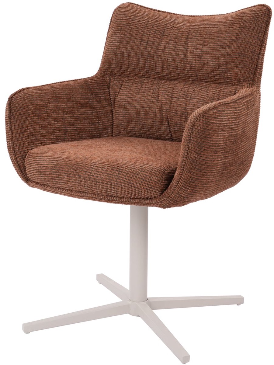 Nova eetkamerstoel – Terracotta – stof – Japandi design – Alleen in meervoud van 2 te best