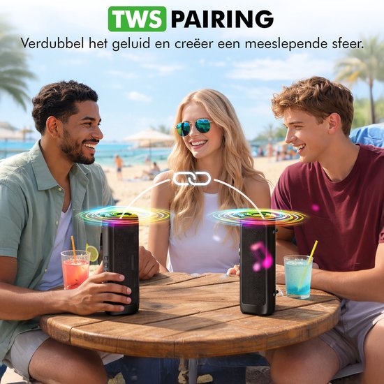 Travelhawk Bluetooth Speaker - Draadloos - IPX5 Waterproof - 24 Uur Lang Muziek Luisteren - Extra Bass - Zwart van Merkloos — afbeelding 2