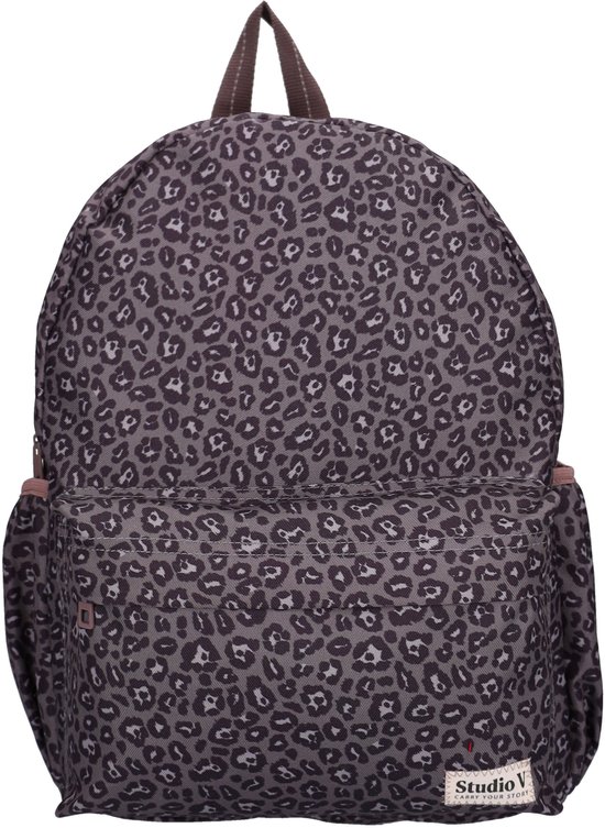 Studio V So Rebellious - Rugzak - Gevoerd - 13,6 liter - 39 x 29 x 12 cm - Panterprint - Bruin