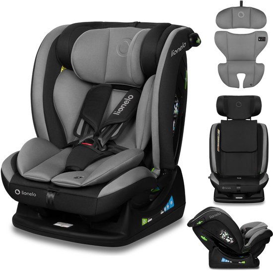 Lionelo Aart i-Size - Kinder Autostoel 4in1 - voor Baby 0 tot 36 kg (0-12 jaar / Groep 0+ 1 2 3 / 40-150 cm) - Voor en achterwaarts - RWF tot 105 cm - Montage met Autogordel - Stevige, Veilige - Comfortabel Zitje - Volledig Verstelbaar - Wasbare hoes