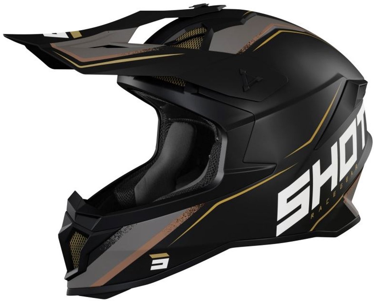 SHOT Lite Prism Zwart Goud Mat Crosshelm - Helm
