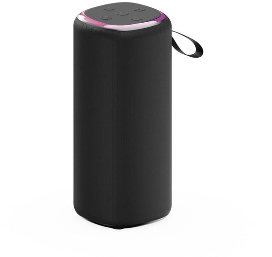 Bluetooth speaker 10W draadloos met LED verlichting, compacte draagbare zwarte Gembird luidspreker