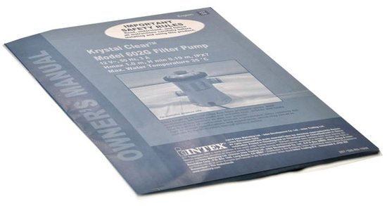 Handleiding van de Intex Krystal Clear filterpomp Model 602G.