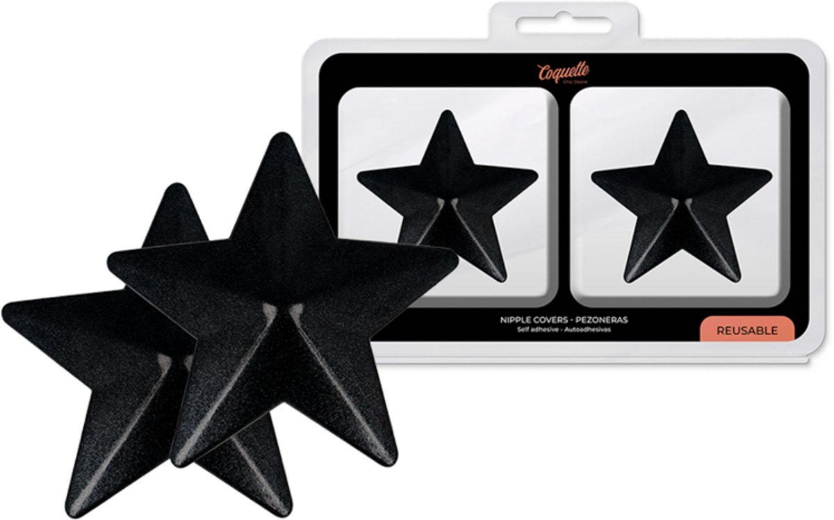 COQUETTE ACCESSORIES | Coquette Chic Desire Nipple Covers - Black Stars | BDSM | Fetish | Kinky | Bondage | Sex Toy for Woman