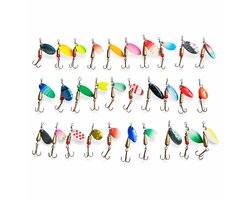 S&D | Spinner Set 30 Stuks – Blinkertjes Vissen – 3g per Spinner – 5-6cm – Kunstaas voor Roofvis, Forel, Baars en Snoek