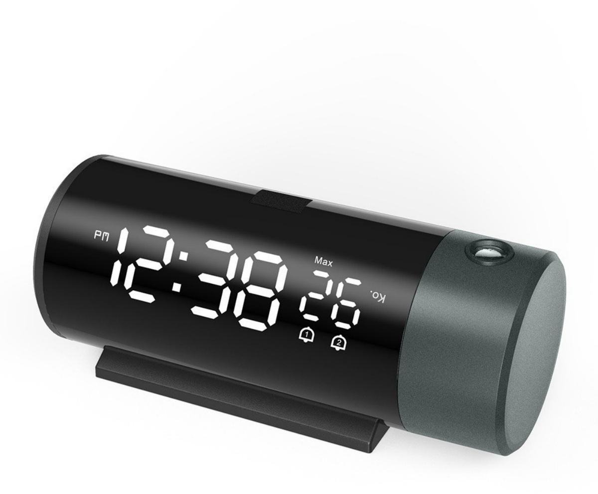 GELLDG Digitale Wekker met Projectie - Digitale Klok Slaapkamer - Snooze Functie - Dubbel Alarm - Wekkers Digitaal – Alarmklok - Klok met projectiefunctie - Multifunctioneel display - Geschikt voor klaslokalen - Zwart