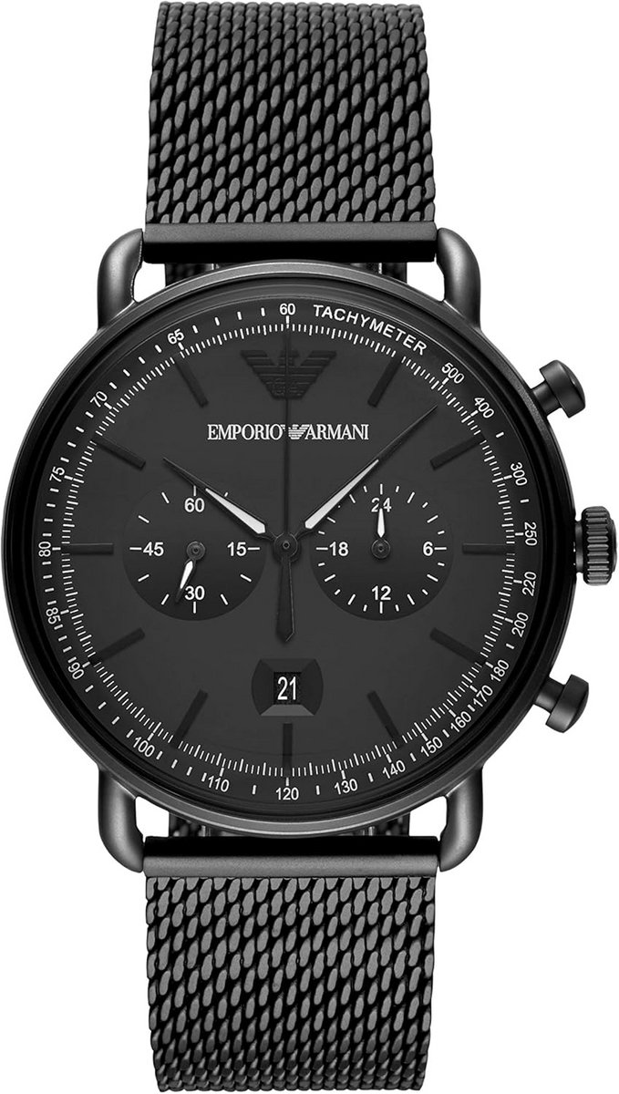 Heren chronograaf horloge met roestvrij stalen armband