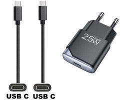 OneOne 25W snellader + 1,5m sterke USB C naar C kabel. GAN lader. PD PPS oplader adapter past op Kobo (Rakuten) eReader Elipsa, Elipsa 2E, Sage, Libra 2, Libra Colour, Clara 2E, Clara Colour, Clara BW - Kindle (Amazon) Scribe