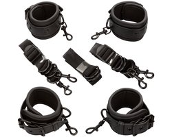 Calexotics - Nocturnal Bed Restraints Leather Adjustable Black