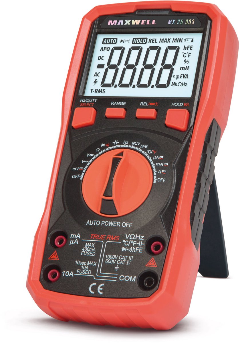 Digitale Multimeter met True RMS, Temperatuur- en Frequentiemeting - MX 25303 [25303]