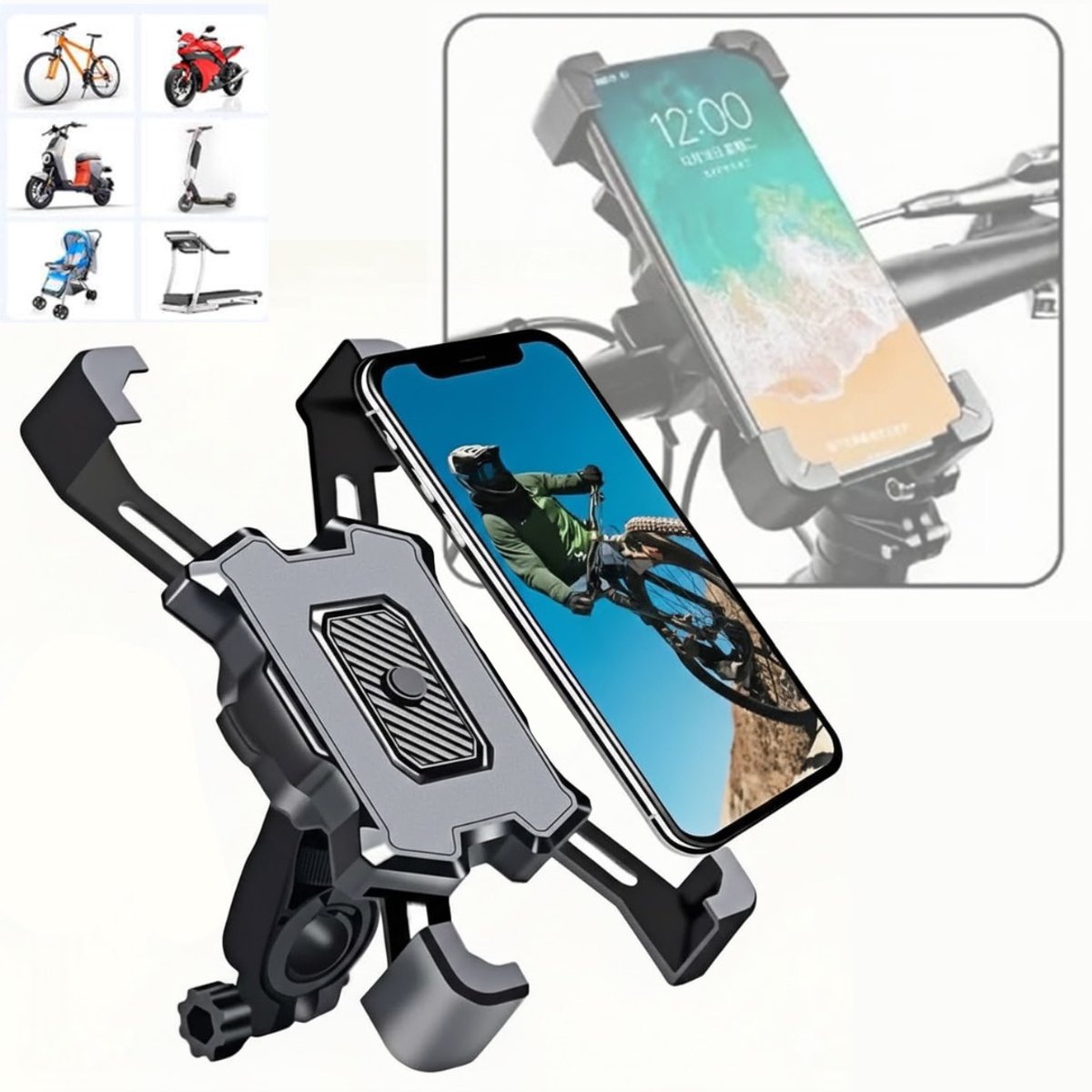 NBAP® Phone Holder Bike - Telefoonhouder Fiets - GSM Houder- Zwart