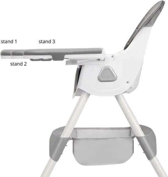 HHHK - Baby Eetstoel - Kinderstoel - Opvouwbare Kinderstoel - Inklapbare Kinderstoel - Babystoel - Grijs - Kinderstoel inklapbaar van Merkloos — afbeelding 3
