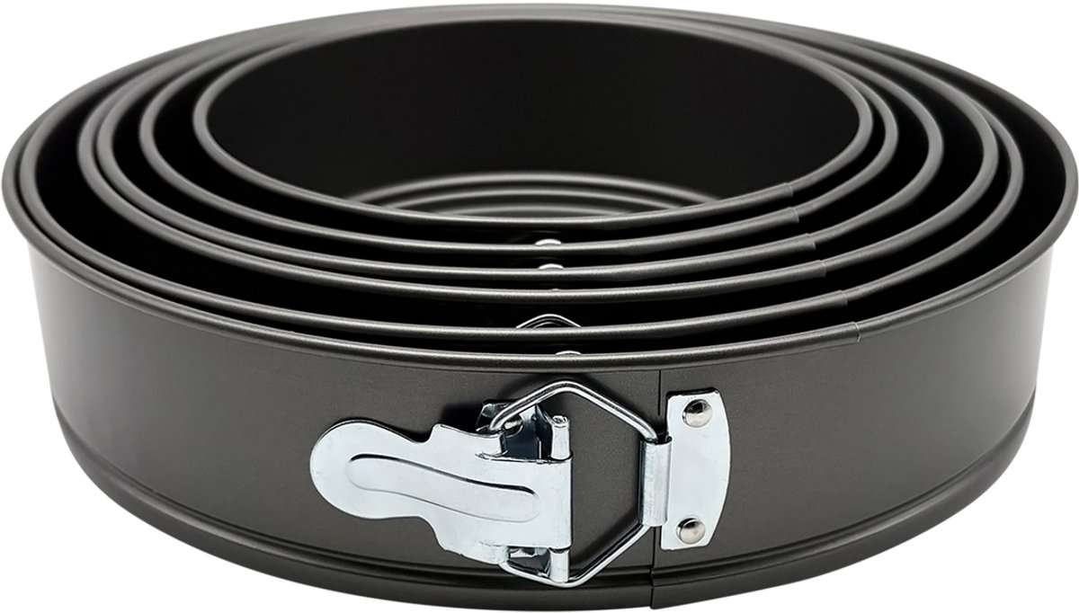 Purepeak Bakblik Set 6 Stuks - Bakvorm - Rond - 18, 20, 22, 24, 26 & 28 cm - Cake Blik - Springvorm