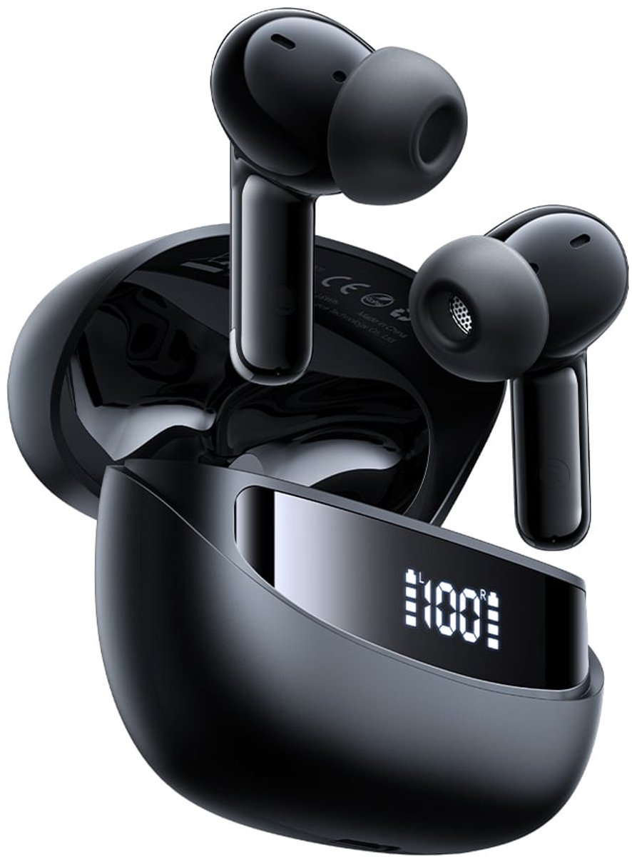Draadloze oordopjes true wireless – In-ear bluetooth earbuds – Touchbediening & oplaadcase – Joyroom Jbuds – Zwart