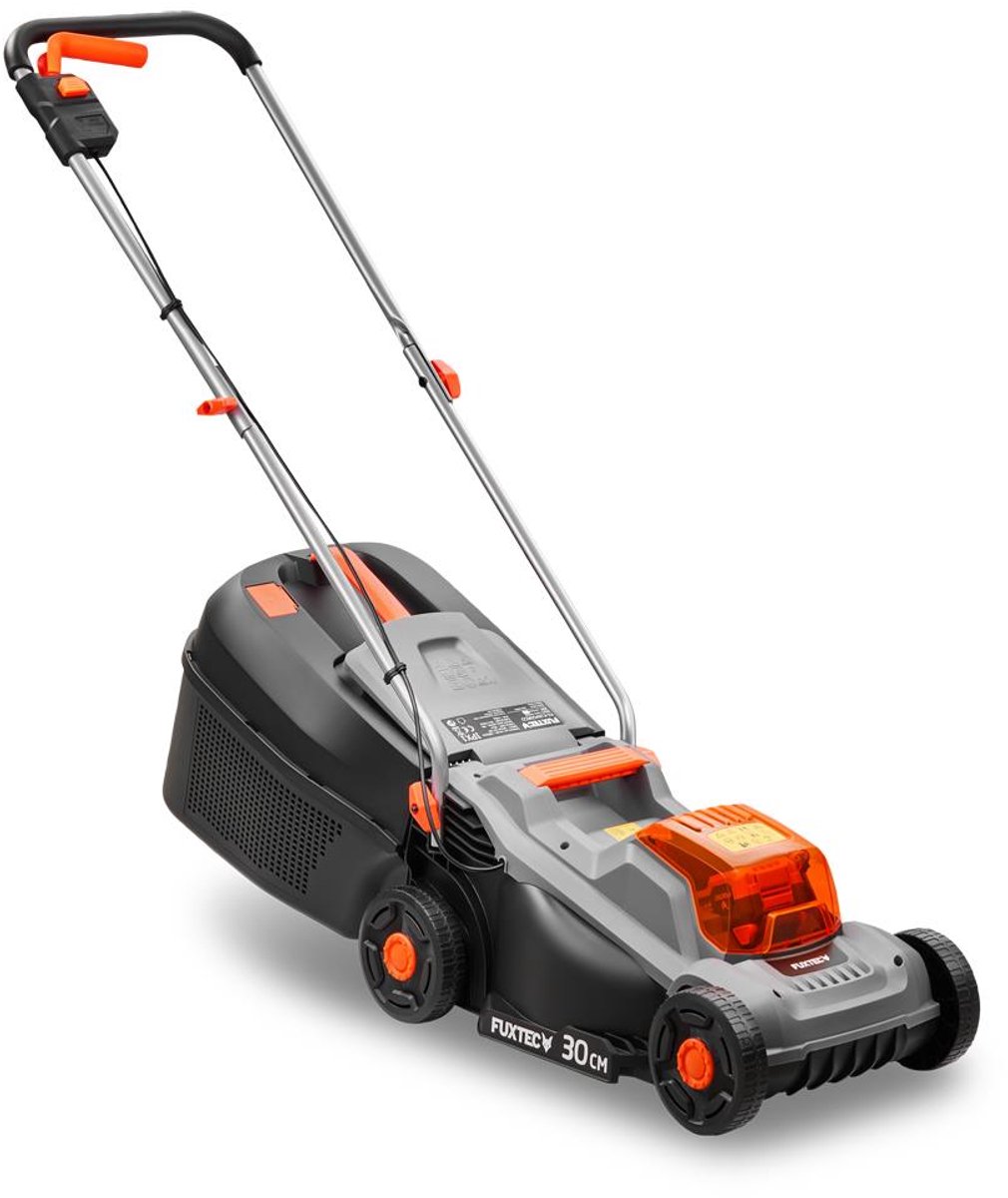 FUXTEC 20V grasmaaier accu, maaier voor kleine tot middelgrote tuinen, grasopvangbak van 30 liter, maaibreedte 30 cm, geluidsarm/licht FX-E1RM20ECO – foto 7