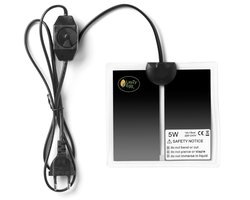 LayZyEgg® Warmtemat 5W 14x15 cm – Met Dimmer/Temperatuurregelaar – Voor Kuikens, Kwartels, Vogels, Reptielen & Amfibieën